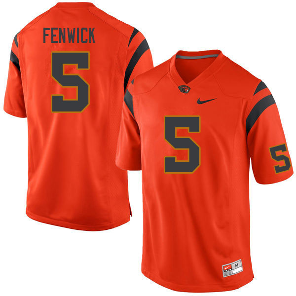 Men #5 Deshaun Fenwick Oregon State Beavers College Football Jerseys Sale-Orange